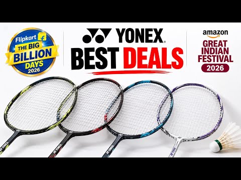 BEST YONEX RACKETS ON SALE! 🏸 Flipkart BBD & Amazon GIF 2026 | Best Deals Under Every Budget 😮