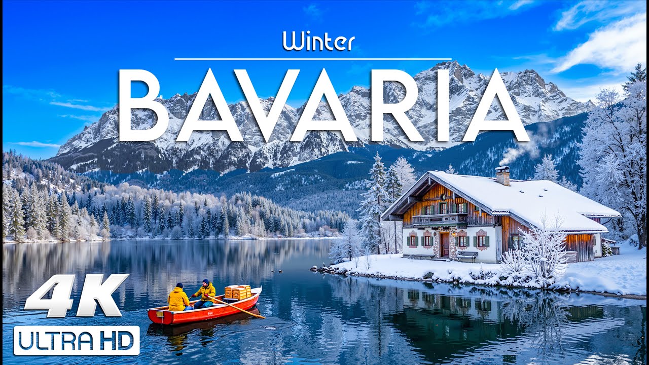 Бавария, Германия, зима, 4K UHD ❄️ Заснеженные замки, альпийские деревни и сказочные пейзажи