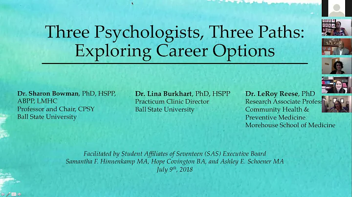 Three Psychologists, Three Paths: Exploring Career...