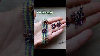 Set Dragonfly. #handmade #bead #beading #earrings #bracelet #beadsjewellery #handmadewithlove