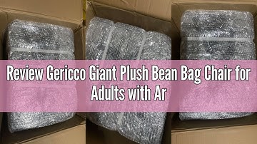 Review Gericco Giant Plush Bean Bag Chair for Adults with Armrests - Oversized Comfy Beige Beanbag L