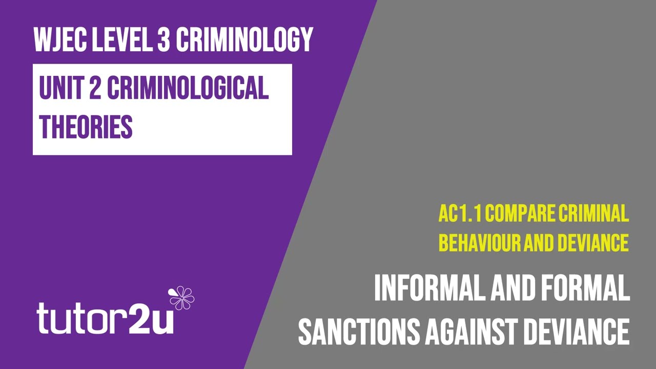 Informal And Formal Sanctions Against Deviance WJEC Criminology Informal And Formal Sanctions Against Deviance WJEC Criminology