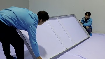 PDYEAR trade show seg lightbox with custom print graphic installation instructions