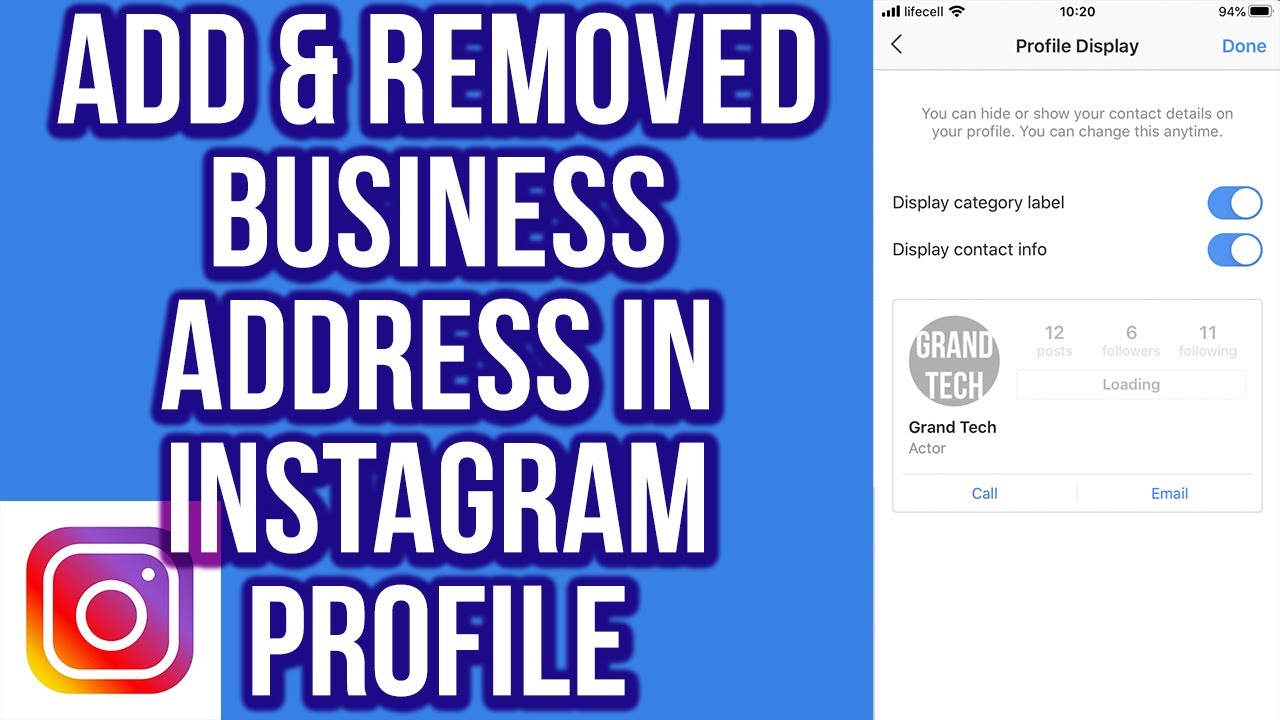 How To Add & Remove Business Address in Instagram Profile - YouTube