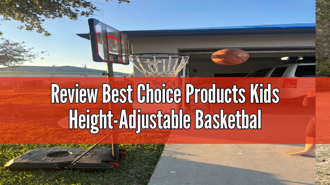 Review Best Choice Products Kids Height-Adjustable Basketball Hoop System, Portable Game w/ 2 Wheels