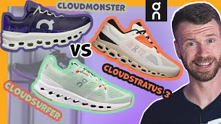 Best THICK On Shoe?? | ON Cloudstratus 3 vs Cloudmonster vs Cloudsurfer | Helion Foam | CloudTech