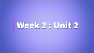 Mr Houghton Week 2 : Unit 2
