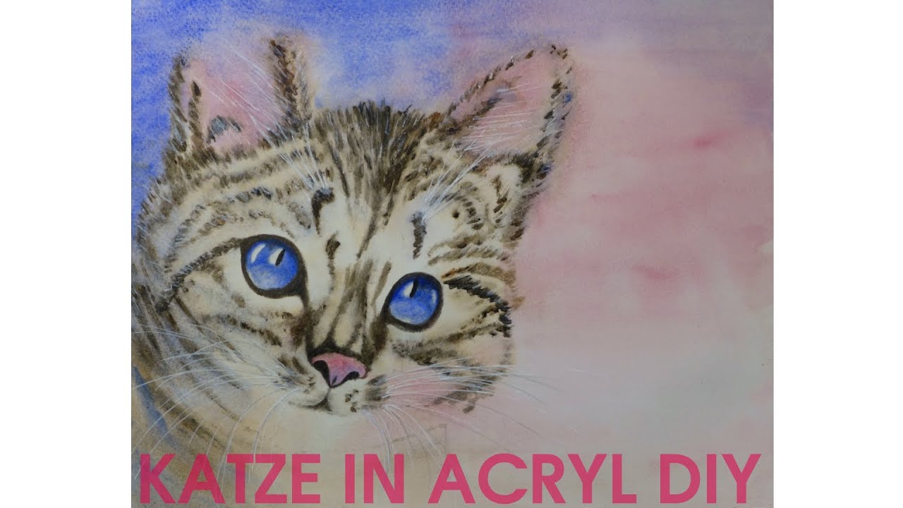 Katze in Acryl malen - YouTube