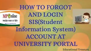 How to Forgot SIS (student information system) Login credential Guide