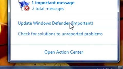 Windows 7 Action Centre Feature
