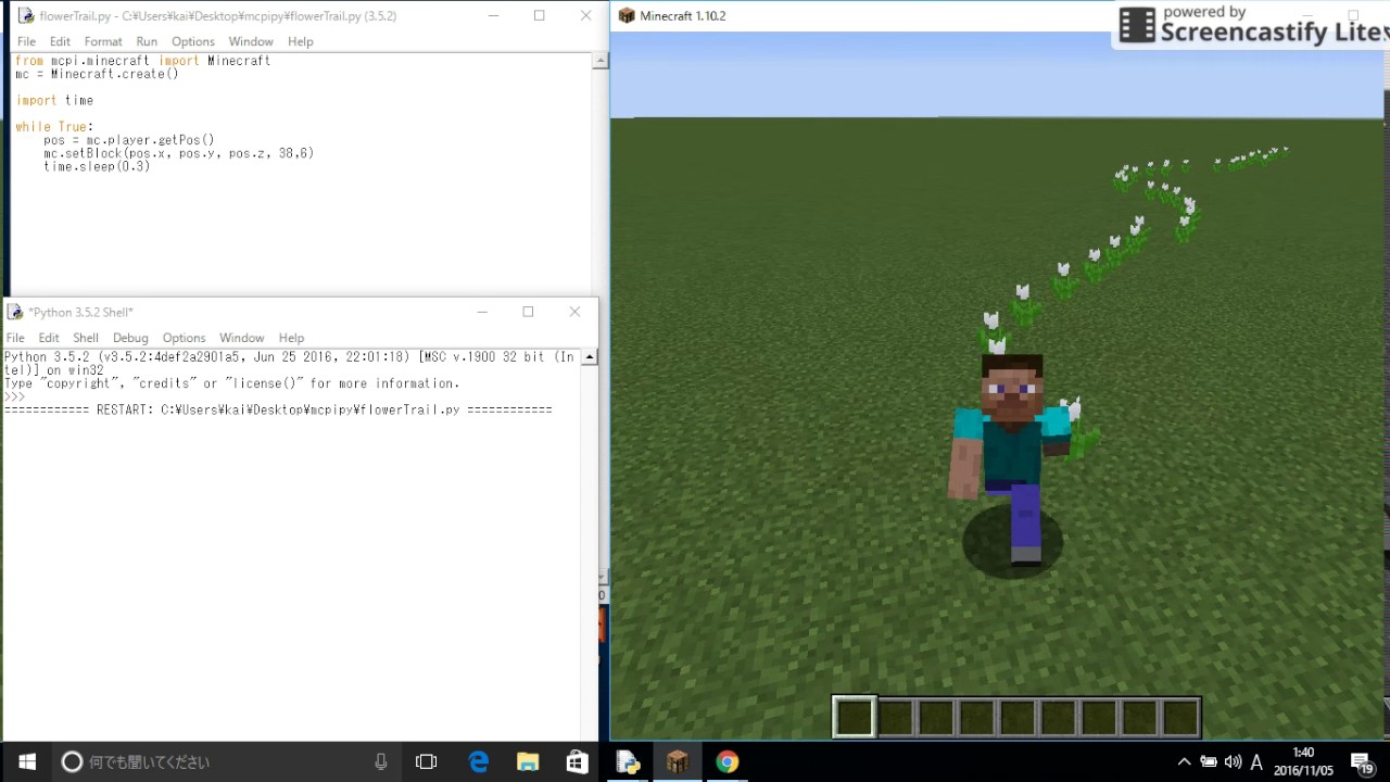 Programming Minecraft with Python flower_trale - YouTube