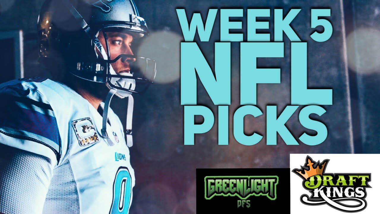 Week 5 NFL Draftkings Picks / First Look Lineup - YouTube