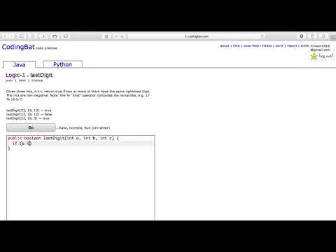 Logic 1 lastDigit Java Tutorial || codingbat com
