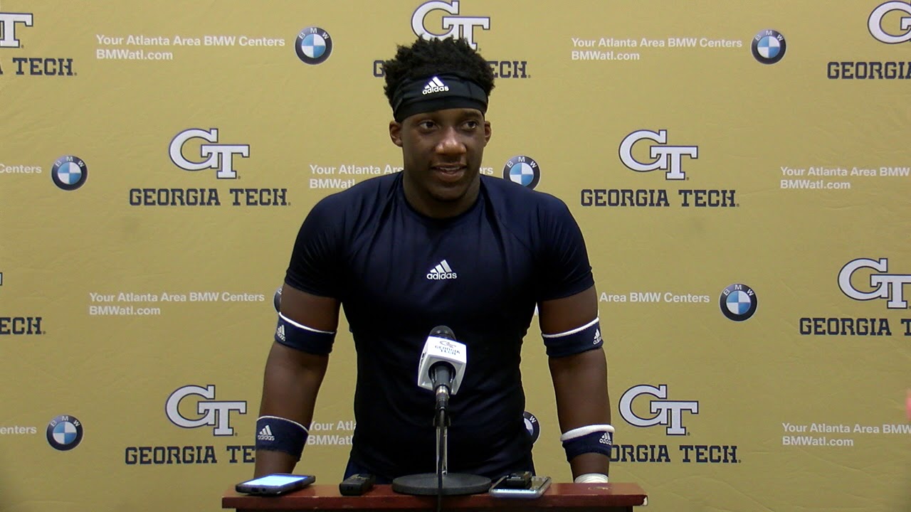 2019 Football GTvsUVA Linebacker Quez Jackson Post Practice Press 2019-football-gtvsuva-linebacker-quez-jackson-post-practice-press