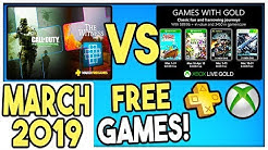 PS+ VS XBOX GAMES WITH GOLD FREE GAMES MARCH 2019 (PS+ MARCH 2019 / XBOX GWG MARCH 2019)