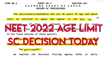Neet 2022 Age limit change or not ? || Supreame court today