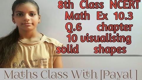 Q6 EX 10.3 CHAPTER 10 visualising solid shapes 8th class Maths NCERT