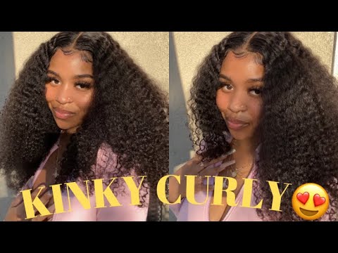 26 Inch Kinky Curly Frontal Wig Install😍 ft. BGMGirl Hair - YouTube
