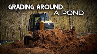 GRADING AROUND A POND //  Heavy Equipment Vlog  Episode 36