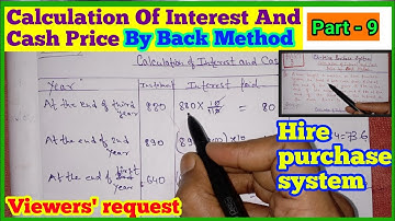 Practical Question/solutions By Back Method ll Hire Purchase System (B.com sem 1)ll