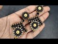 Beaded Statement Earrings Tutorial// How To Make Earrings //DIY