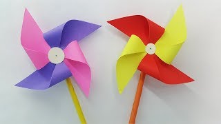 How to make a Paper Windmill for Kids - Best Windmill making Tutorial - Easy instruction (Pinwheel)