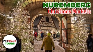 Nuremberg Christmas Market at Night  4K 60fps with Captions Nürnberg