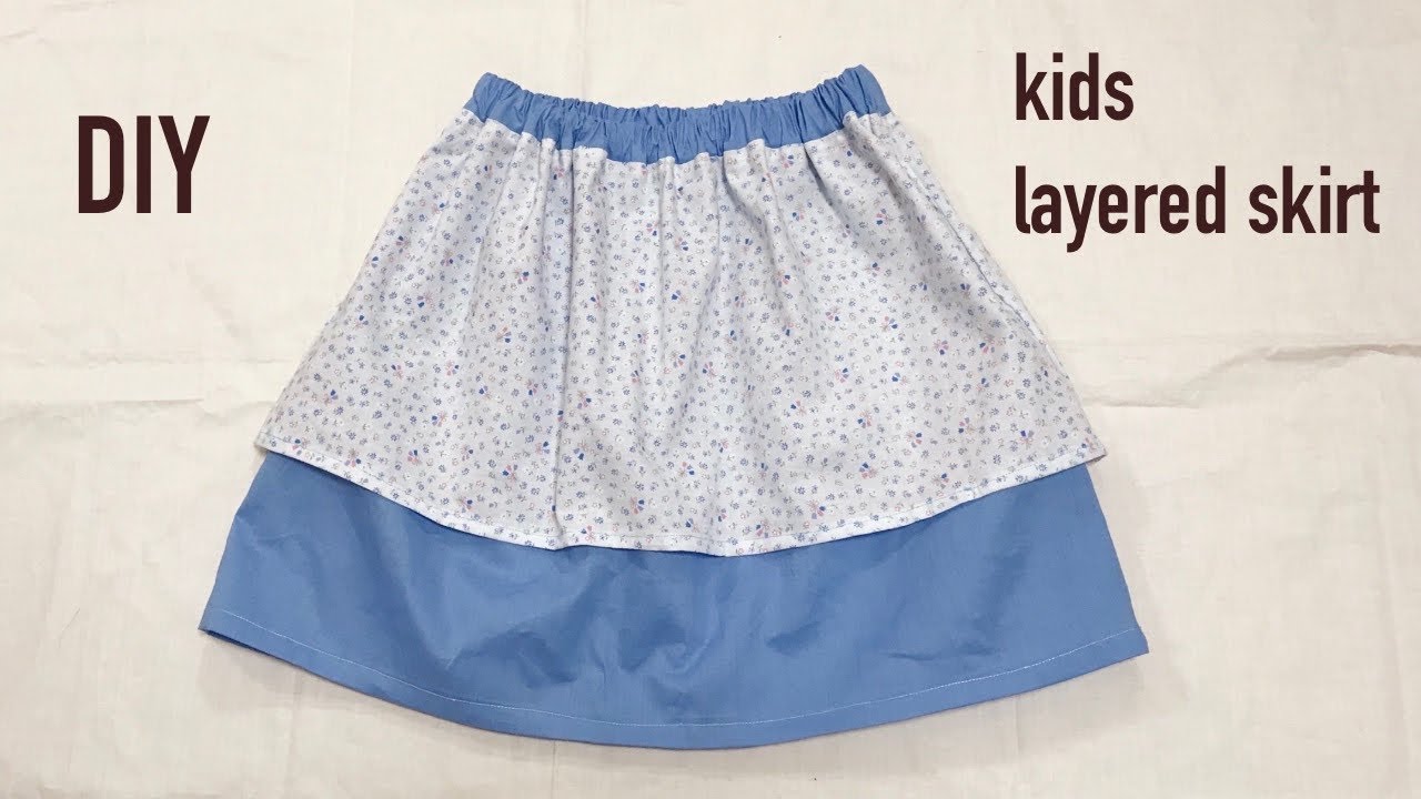 Diy Double Layered Gathered Skirt 子供用 2段 ギャザーフリルスカートの作り方 簡単 아이 더블 레이어 스커트 만들기 Youtube