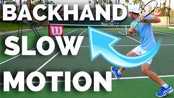 ATP One Handed Backhand Slow Motion (All Angles) - Tennis One Handed Backhand Technique