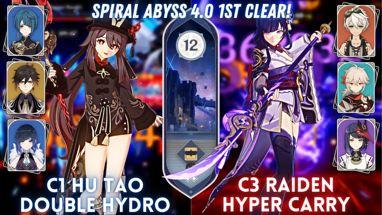 F2P] C0 Hu Tao Vaporize & C0 Lyney Mono Pyro l Genshin Impact Spiral Abyss  4.0 Floor 12 