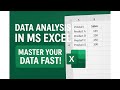 Data Analysis in MS Excel: Master Your Data Fast#Data Analysis in Excel#Data Analysis in Ms Excel