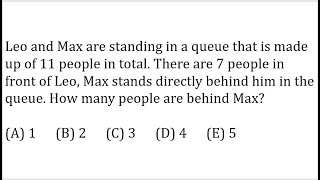 MATHEMATICAL KANGAROO 2017 | Counting people in a queue