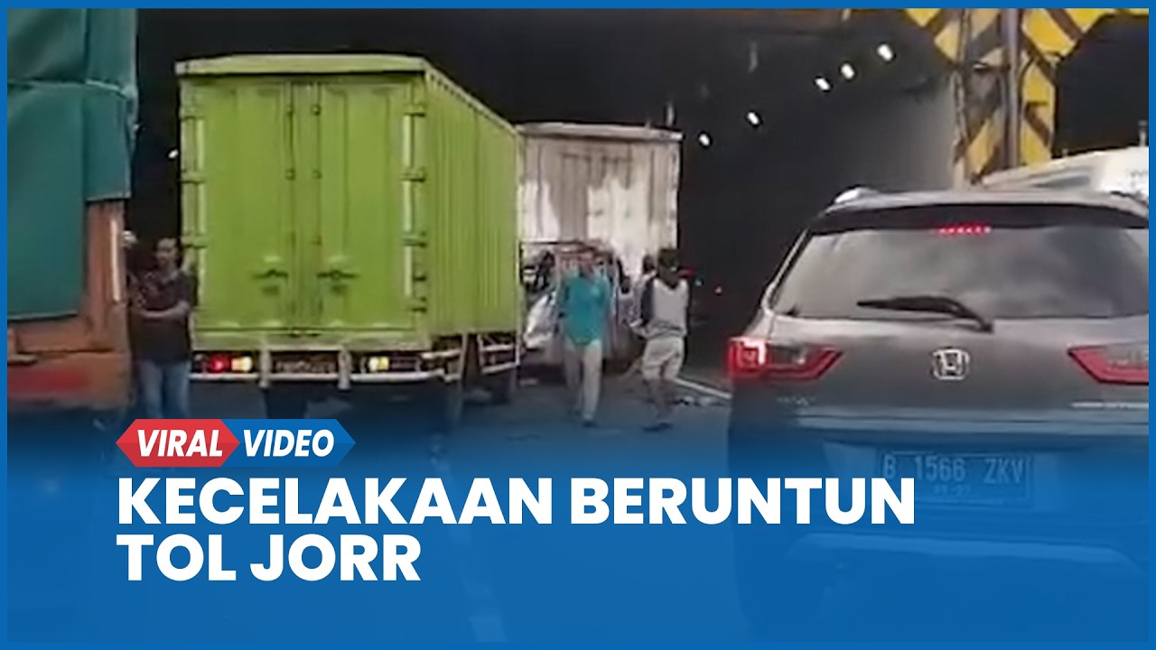 Kecelakaan Truk Rem Blong Tabrak 6 Kendaraan di Tol JORR