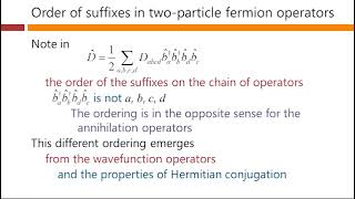 Two-particle fermion operators – David Miller