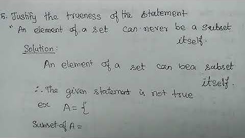 ##11th maths exercise 1.1 sum no 5 justify the true nature of the statement and element of a set ...
