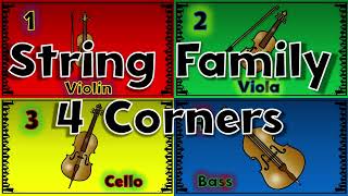 String Family Four Corners | Instrument Family Four Corners | Elementary Music Game