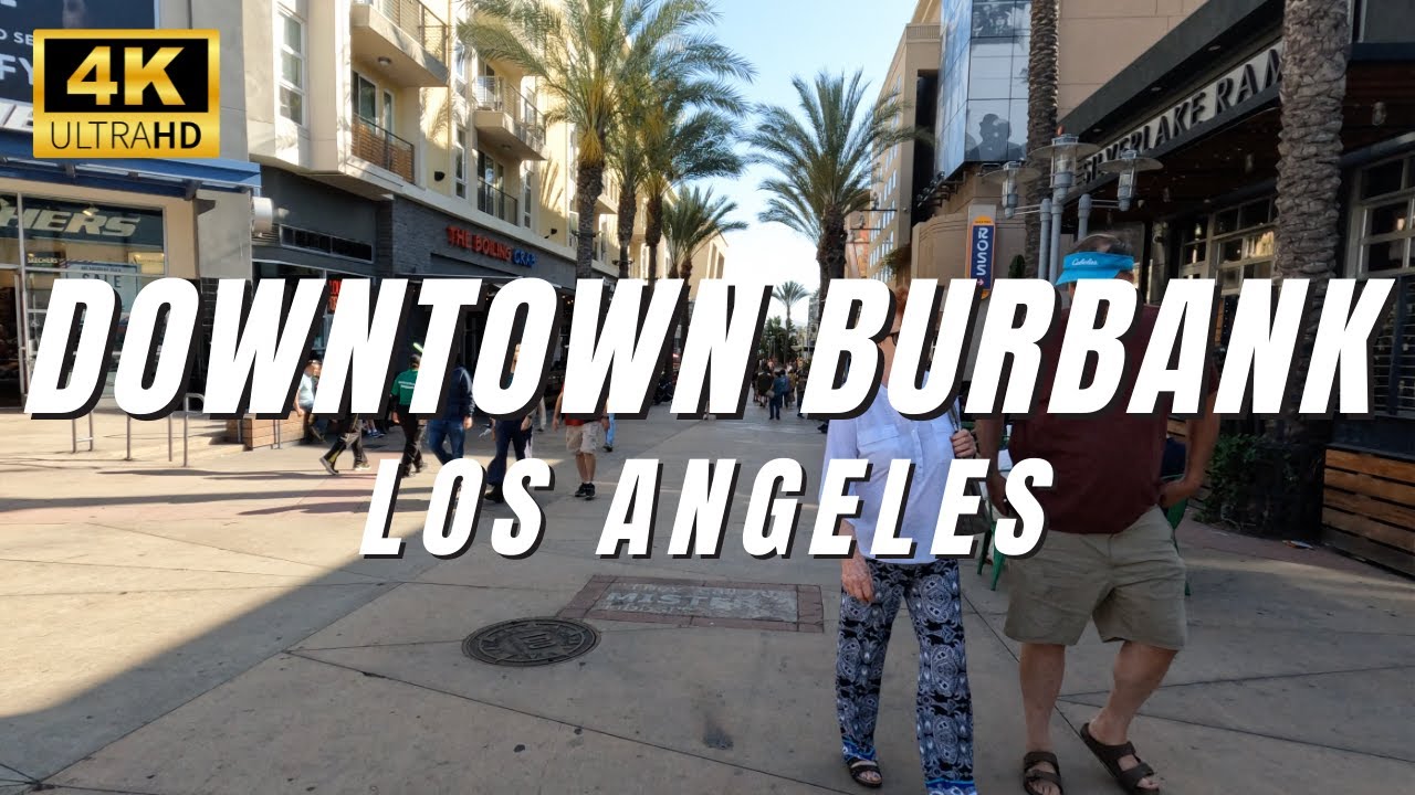 [4K] Los Angeles - Downtown Burbank Walking Tour, Burbank Town Center San Fernando Valley California