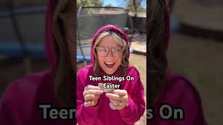Teen Siblings on Easter Morning