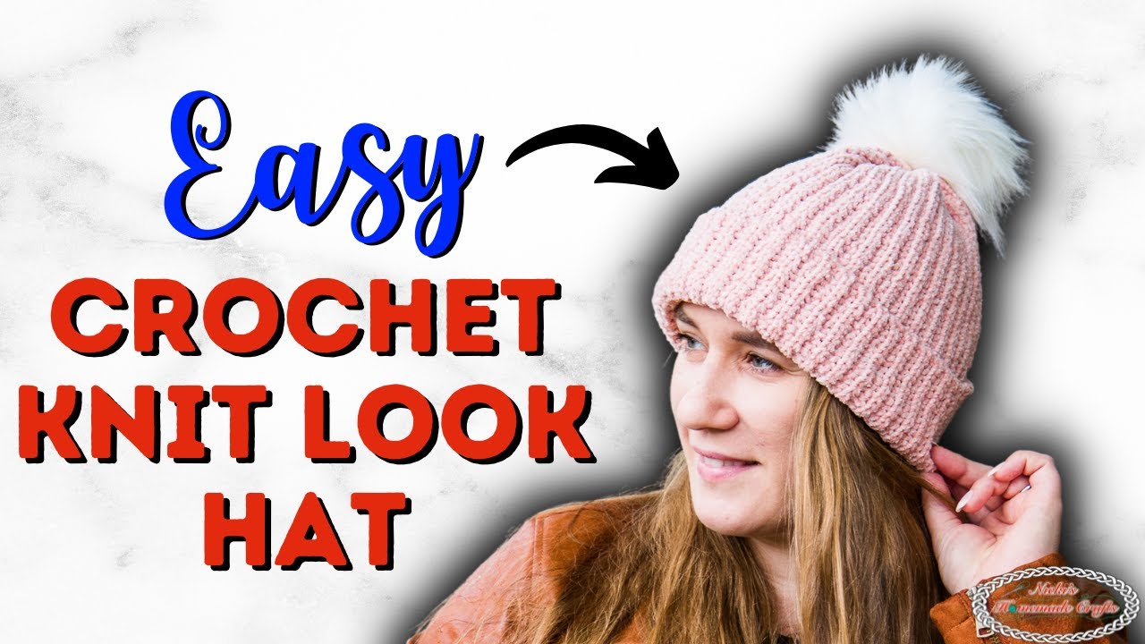 Knit-Look Crochet Hat, Free Pattern