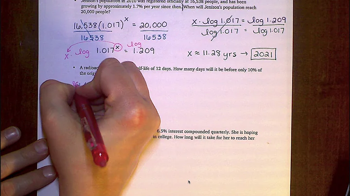 Solving Exponential Functions - Word Problems