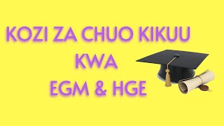 Kozi  Za Kusoma CHUO KIKUU 2020/2021|Kwa EGM na HGE|#Necta #Nectaonline #tcu #heslb