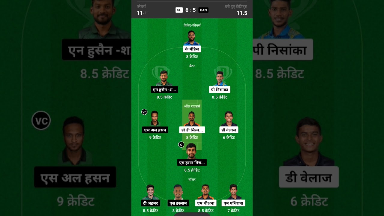 SL vs BAN Dream11, SL vs BAN Dream11 Prediction, Srilanka vs Bangladesh Asia Cup Dream11 Team