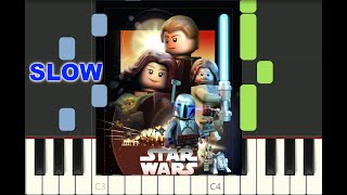 SLOW piano tutorial "ACROSS THE STARS" from STAR WARS episode II, John Williams, free sheet music chords
