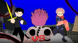 Sukuna VS Higuruma & Itadori (Fan Animation) - Stick Nodes Animation