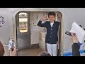 弘南鉄道弘南線弘前駅 タマ伸也さんの曲「つがるのうらら」到着BGM  開始式 (2024年9月19日  青森県弘前市)