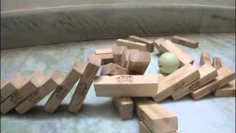 Domino tricks with Jenga