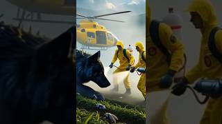 "Millions of Cockroaches Attacked a Giant Black Wolf🚁🐺.#wolf #helicopterrescue #rescue #ai