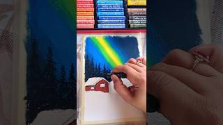 Menggambar pemandangan salju dan aurora #howtodraw #drawing #art #easydrawing #painting #landscape