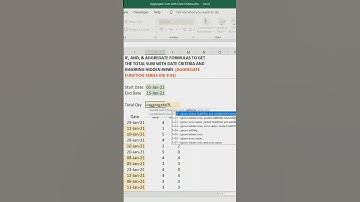 #Shorts | IF-AND-AGGREGATE FORMULAS TO GET THE TOTAL SUM WITH DATE CRITERIA AND IGNORING HIDDEN ROWS