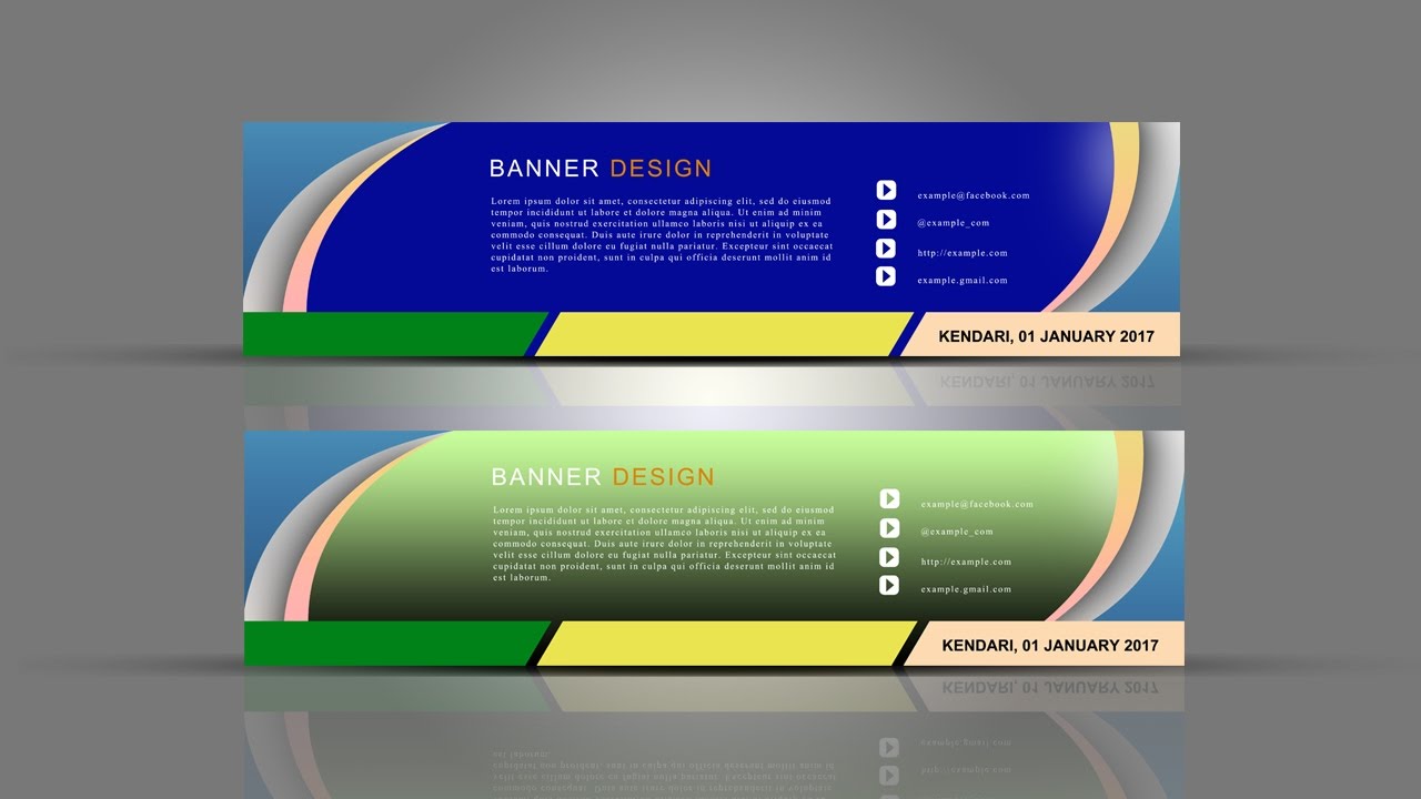 Cara Membuat Spanduk Banner Menggunakan Photoshop Banner Simple Photoshop Youtube